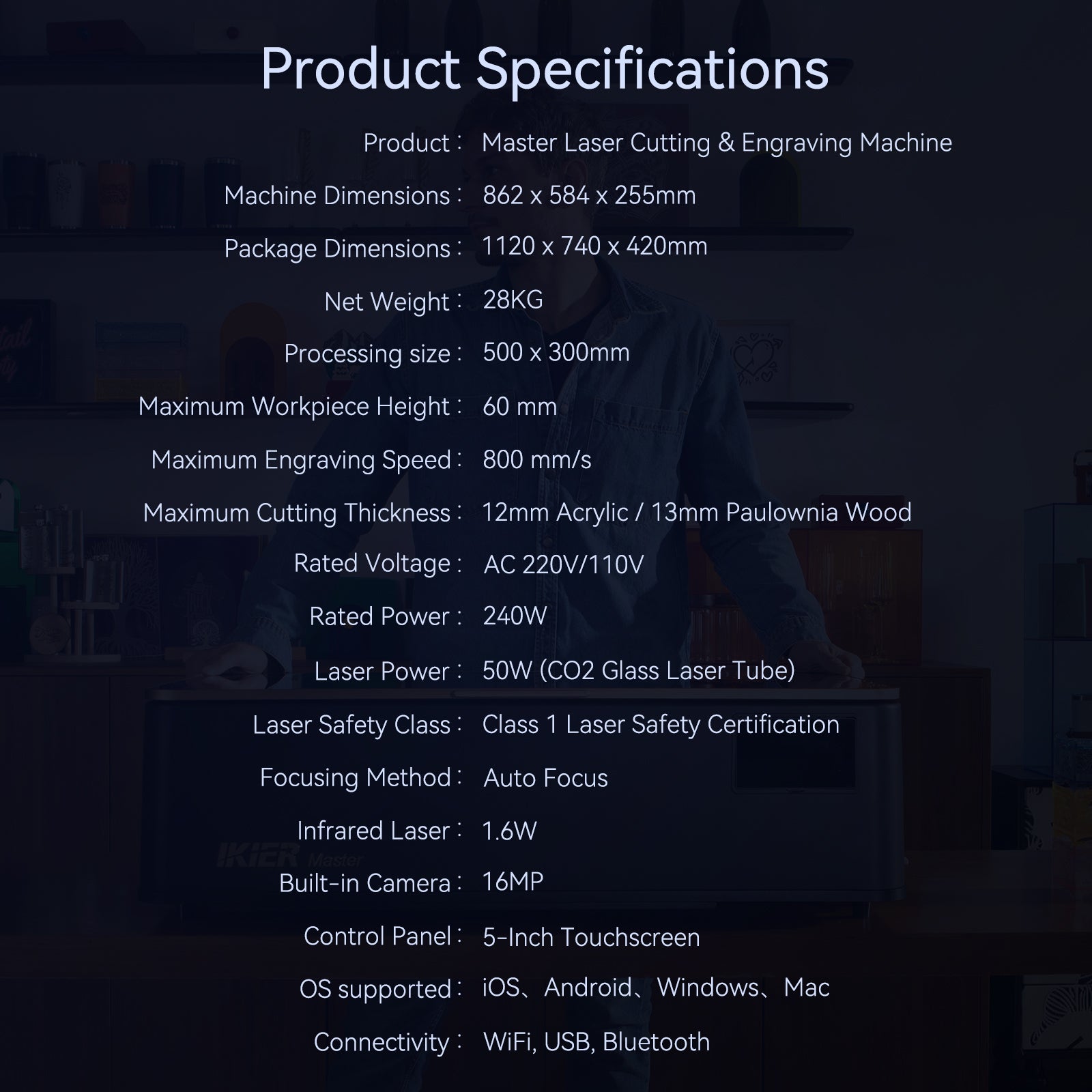 iKier Master 50W CO2-Laserschneider