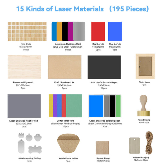 iKier Lasermaterialpaket (195 Stück)
