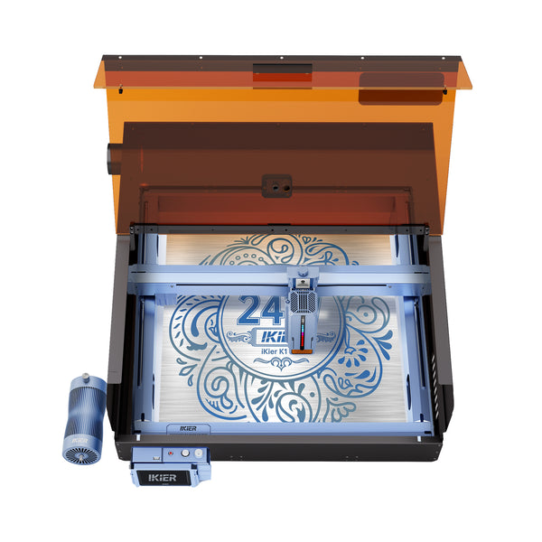 iKier K1 Pro 24W Combo: 24W Flaggschiff Lasergravurmaschine + E2 Gehäuse mit Kamera