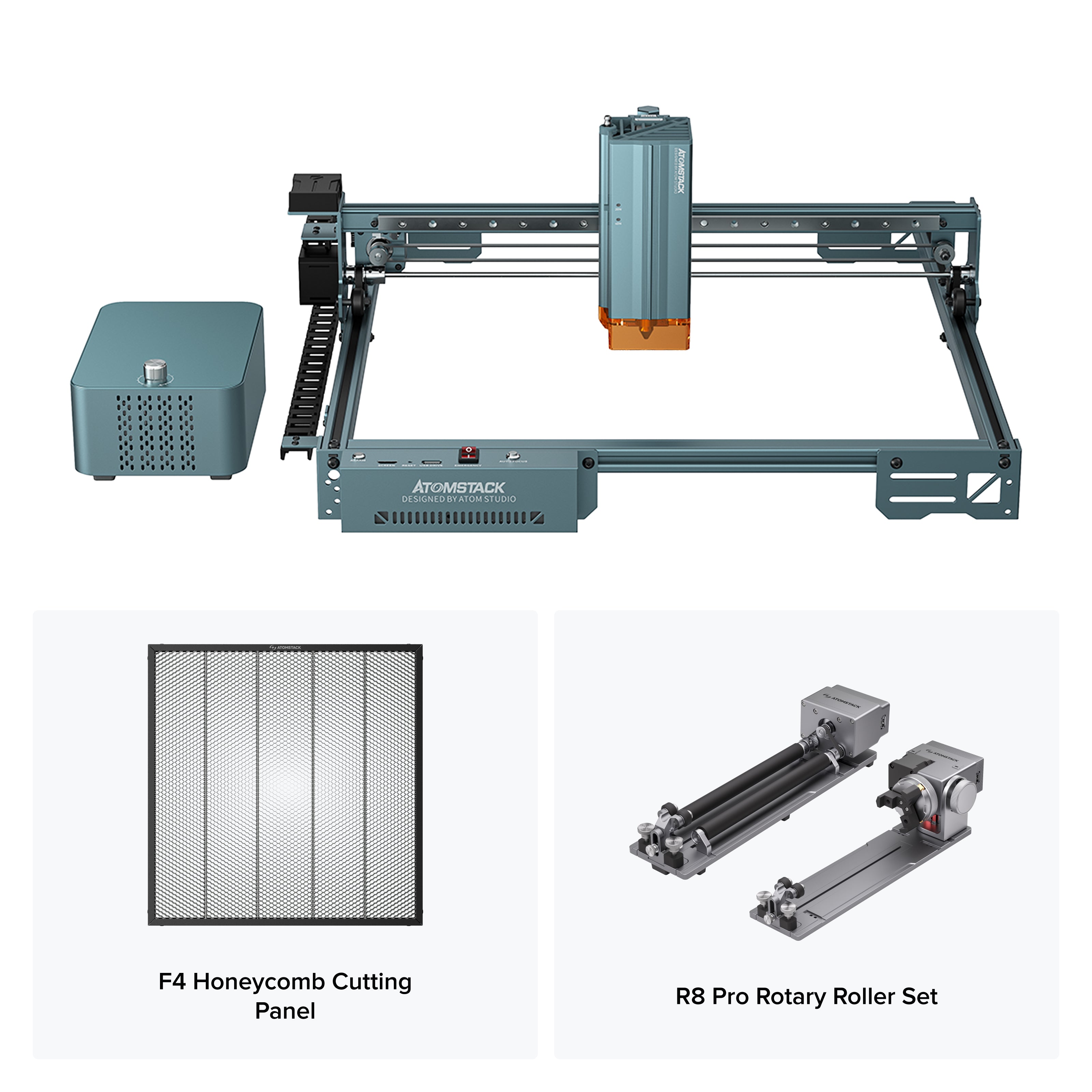 AtomStack A40 Pro V2 Laser Engraver with F60 Air Assist Kit