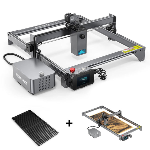 Atomstack X20/A20/S20 Pro 130W Quad Lasergravierer Schneidemaschine + F3 Abnehmbare Arbeitsplatte (460*850MM) + X20 Erweiterungssatz