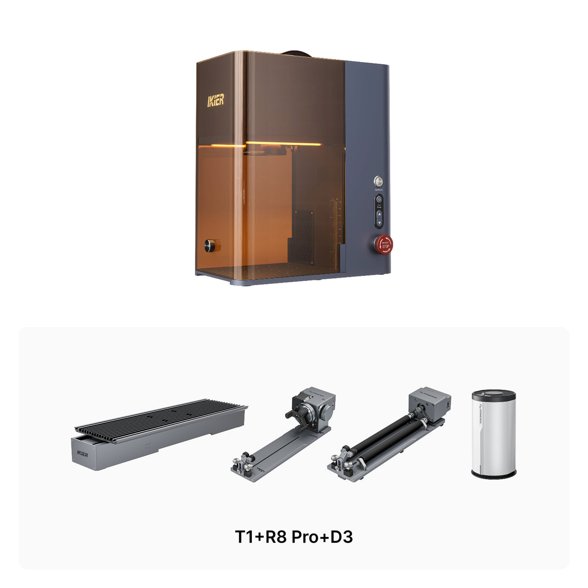 iKier NOVA 16 W Faser- und 15 W Dioden-tragbarer Dual-Lasergravierer
