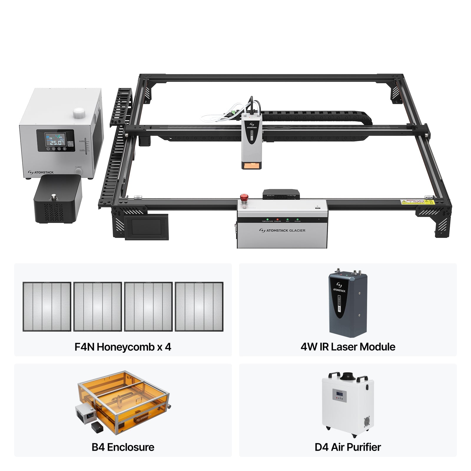 AtomStack Glacier 120W/90W Water-Cooled Diode Laser Engraver
