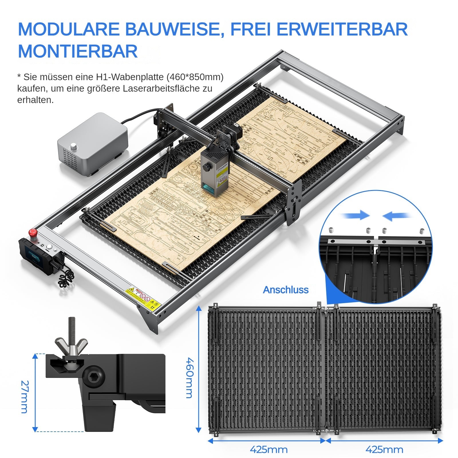 iKier H1 Matrix abnehmbares Arbeitsplatten-Set mit Befestigungsmaterial