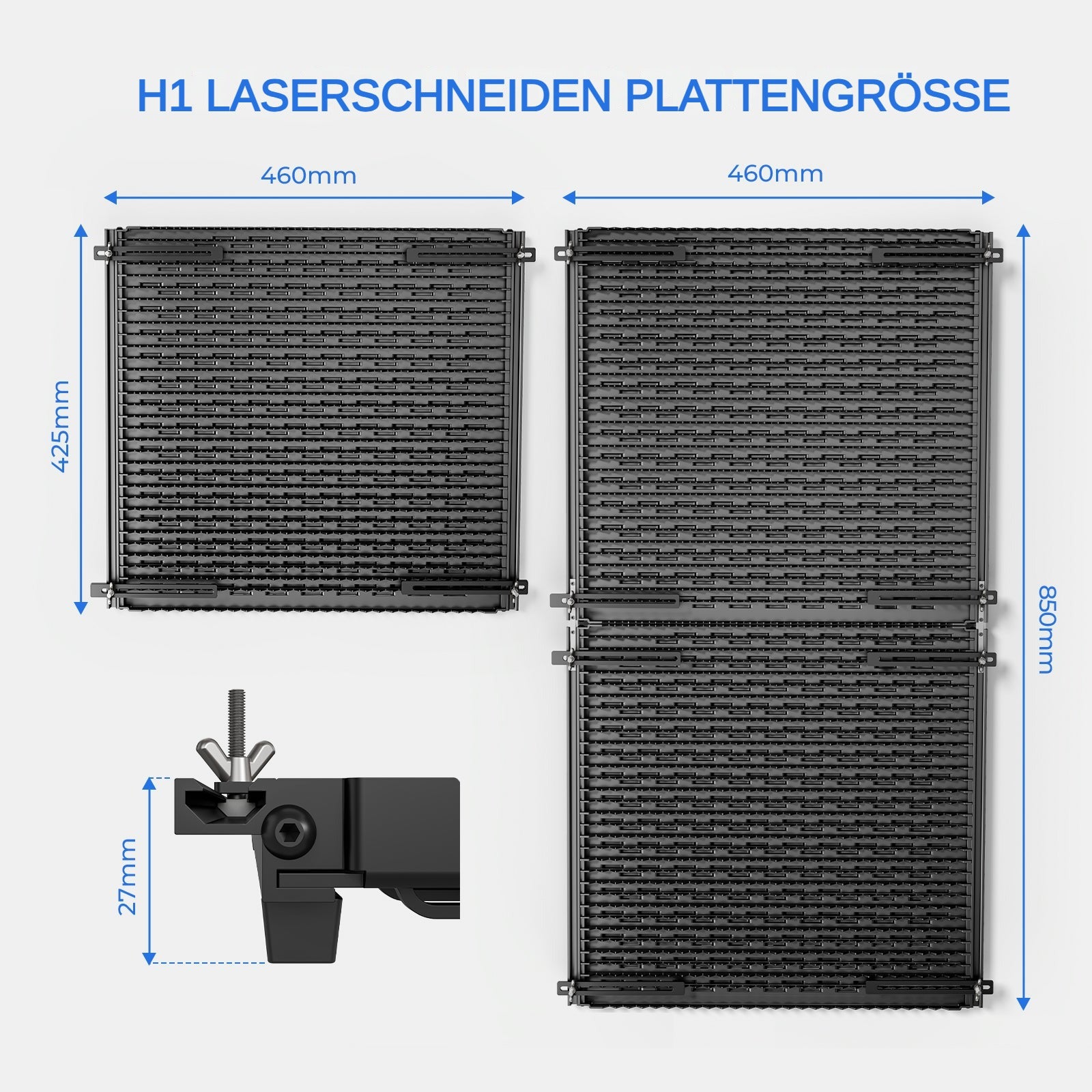 iKier H1 Matrix abnehmbares Arbeitsplatten-Set mit Befestigungsmaterial