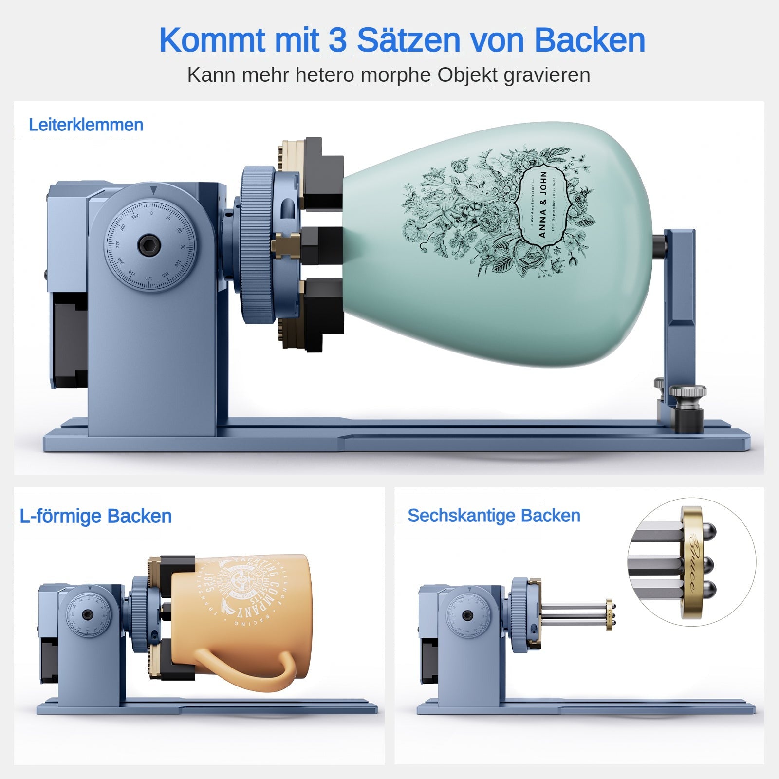 iKier R1 Pro Multifunktionsfutter und Drehwalze für Lasergravierer