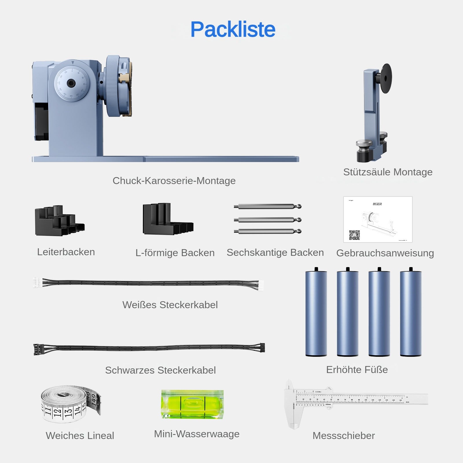 iKier R1 Pro Multifunktionsfutter und Drehwalze für Lasergravierer