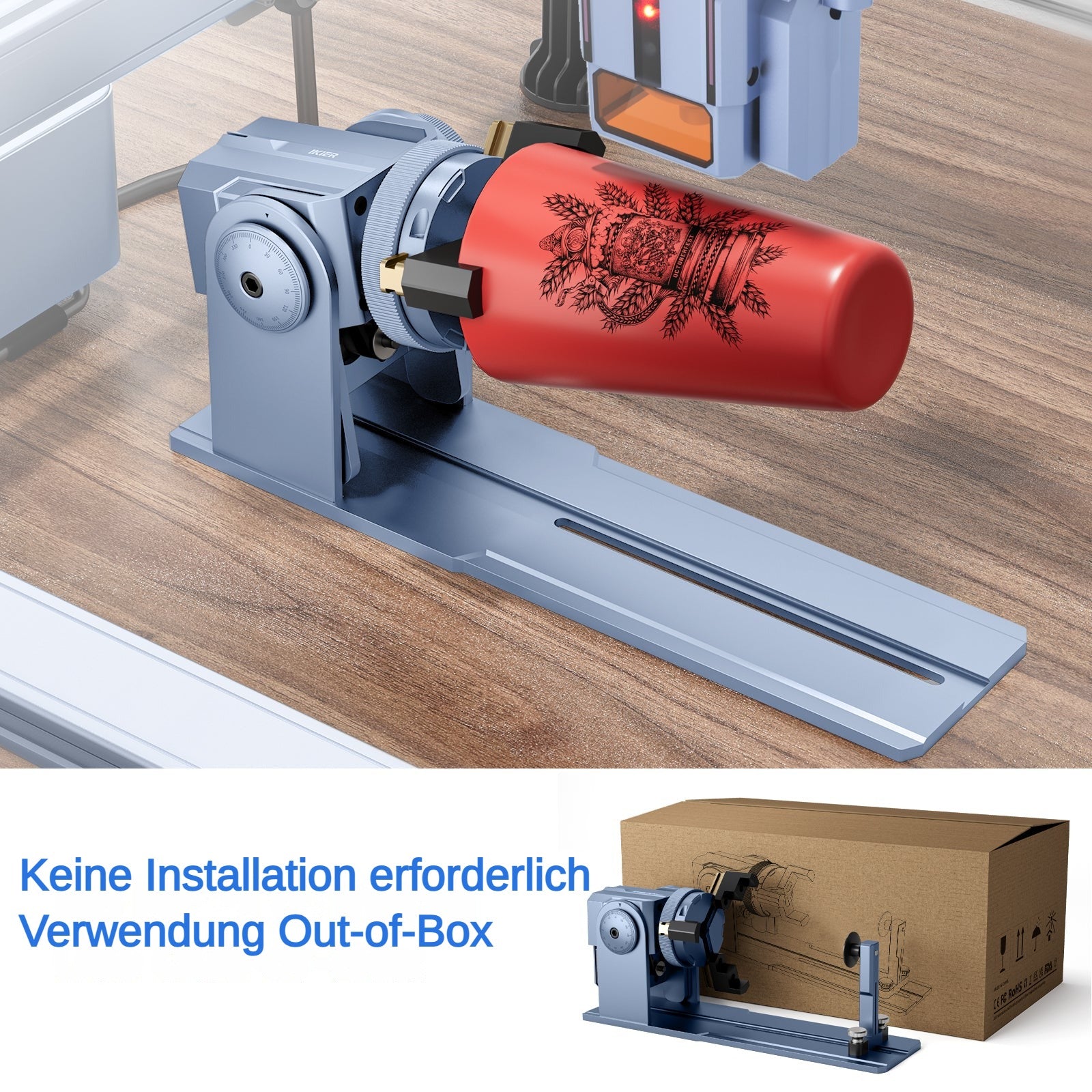 iKier R1 Pro Multifunktionsfutter und Drehwalze für Lasergravierer